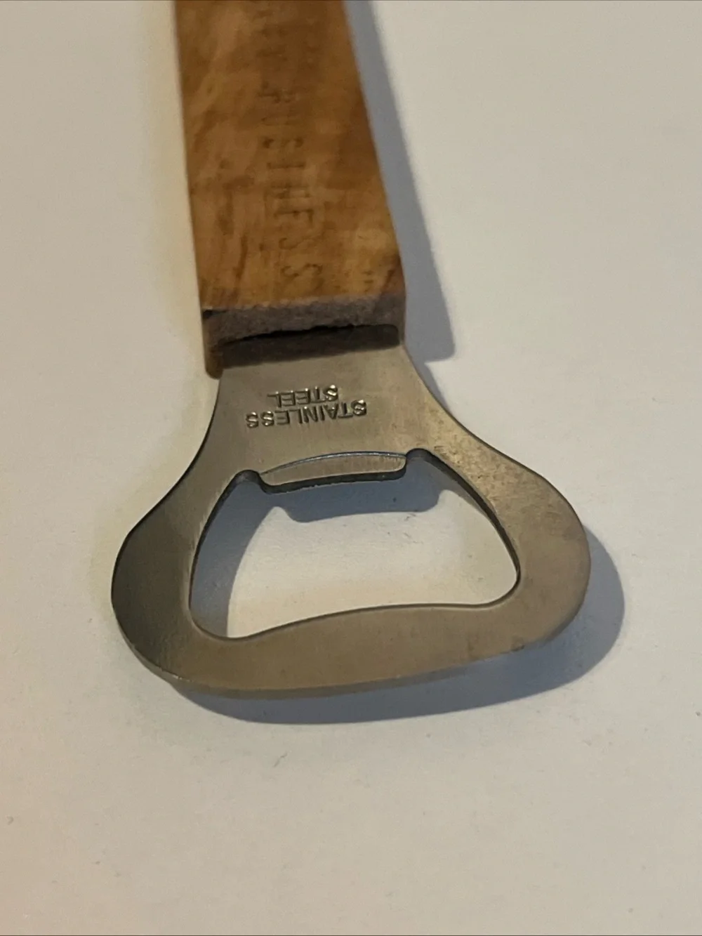 Dual Purpose Bar Tool Citrus Zester Bottle Opener Stainless Steel Acacia Wood